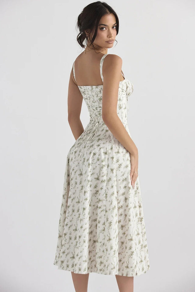 LA VIERA - Corset Lace-Up Summer Dress