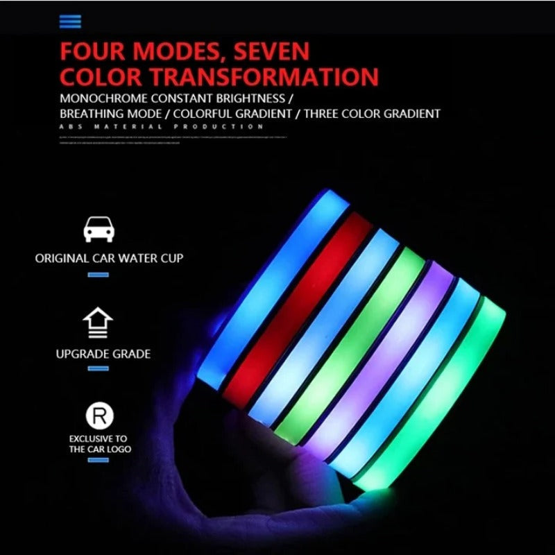 NeonCruise - 7-Color Ambient Car Coasters | Tap-Control Glow System