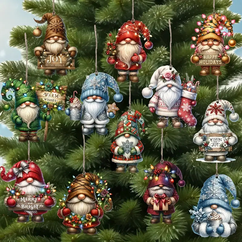 GnomeMagic - Unique Wooden Christmas Tree Ornaments
