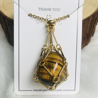 CrystalNest – Handmade Stone Holder Necklace