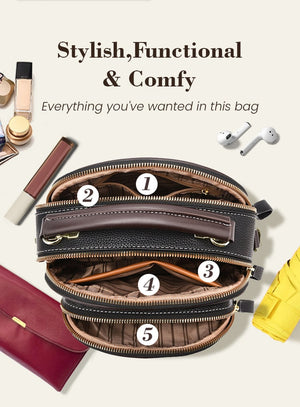 UrbanElegance – Classic Multifunctional Leather Crossbody Bag