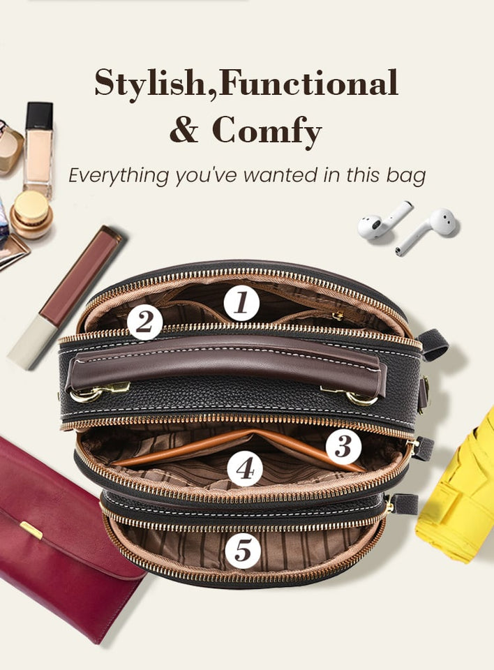 UrbanElegance – Classic Multifunctional Leather Crossbody Bag