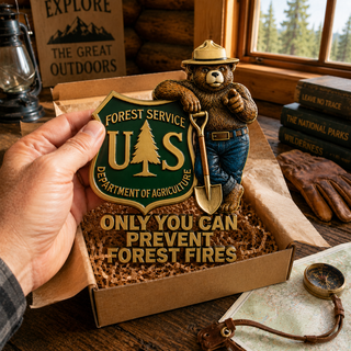🇺🇸 Last Day Promo: 49% OFF - 🐻USFS Only You Can Prevent Wildfires Car Emblem Metal Badge🌲