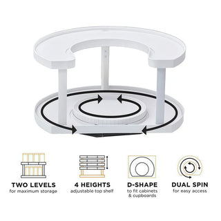 Organize360 Elite - Dual Layer Turntable Rack