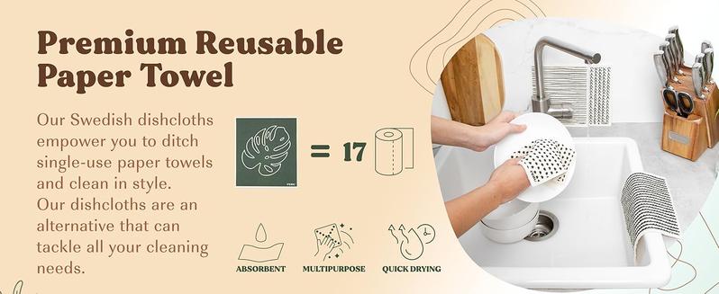EcoWipe - Swedish Dishcloths - Replace Paper Towels & Reduce Waste