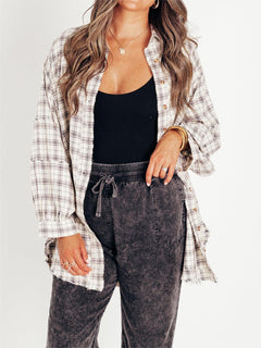 EdgeWash – Women’s Oversized Shirt Jacket with Pockets