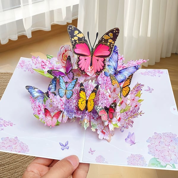 FlutterBloom - 3D Butterfly & Daisy Card
