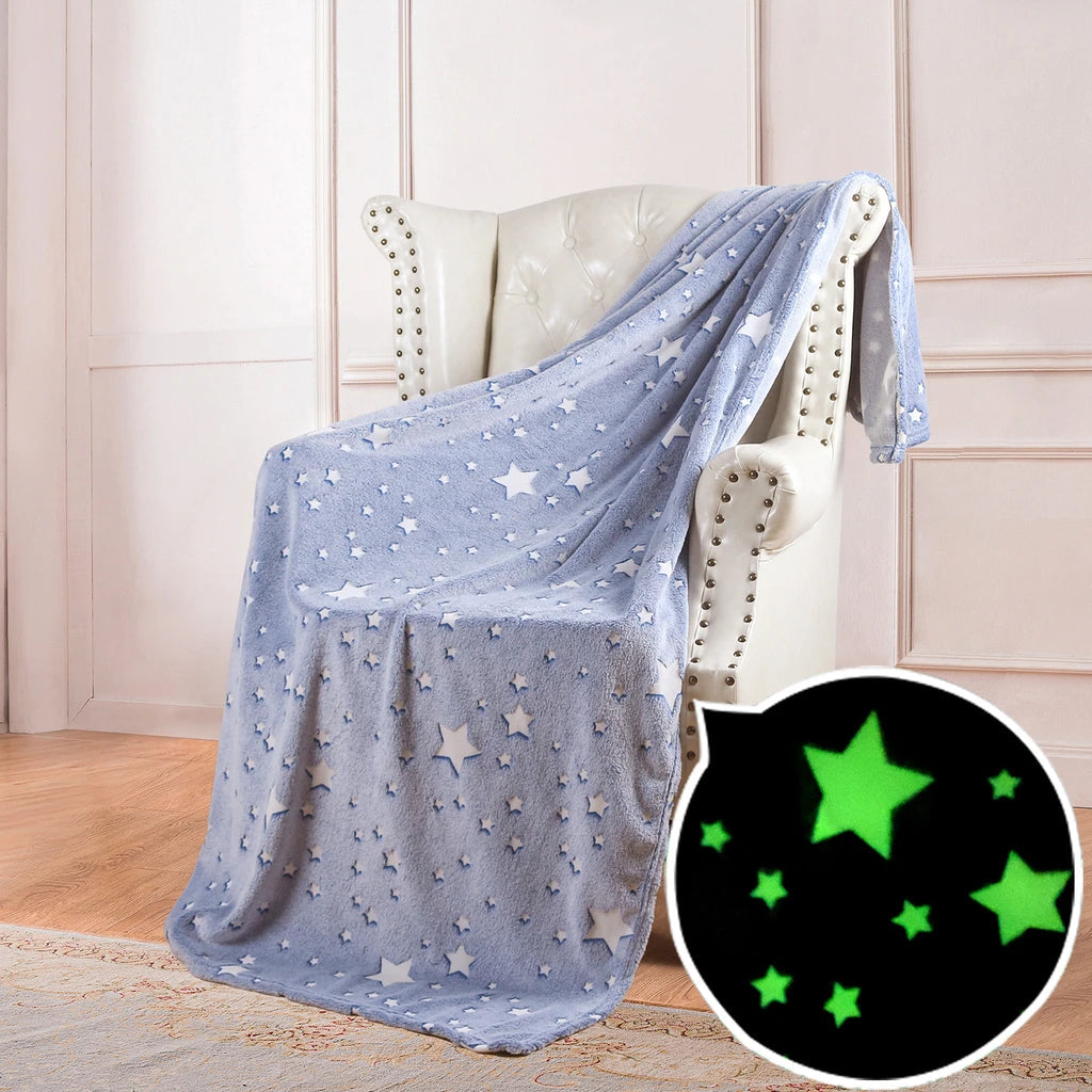 StellarDreams - Luminous Plush Velvet Galactic Blanket marnetic