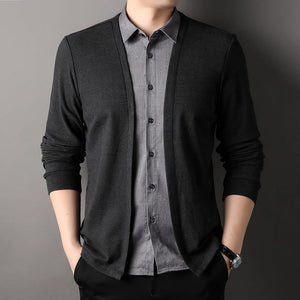 GentLayer – Elegant Two Piece Shirt Collar Cardigan