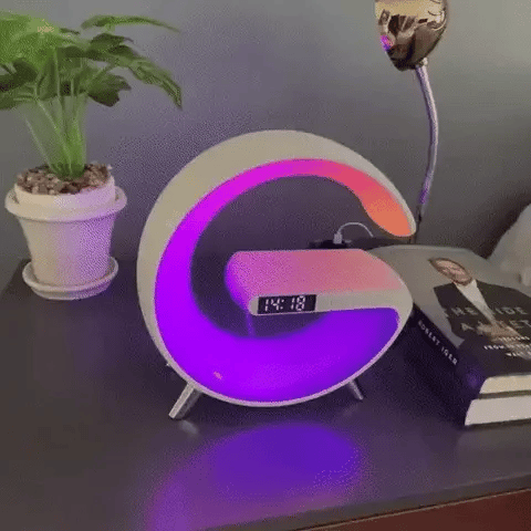 Multifunctional Bluetooth Speaker With Radiant Wireless Charger and Clock marnetic
