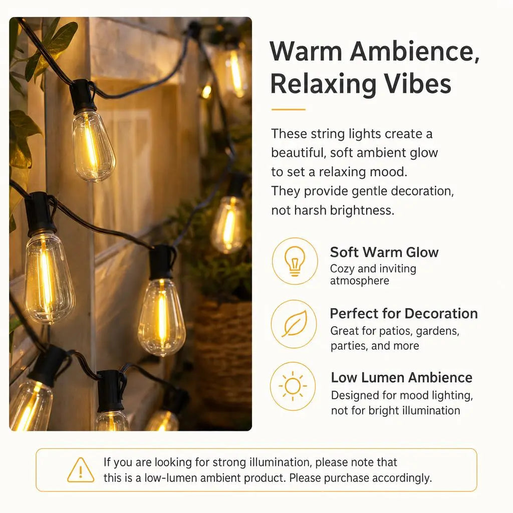 GlowNest – 100FT Solar Outdoor String Lights