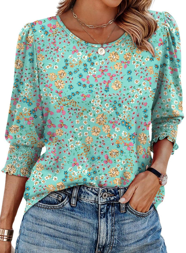 StyleBreeze – Elegant Relaxed Fit 3/4 Sleeve Top