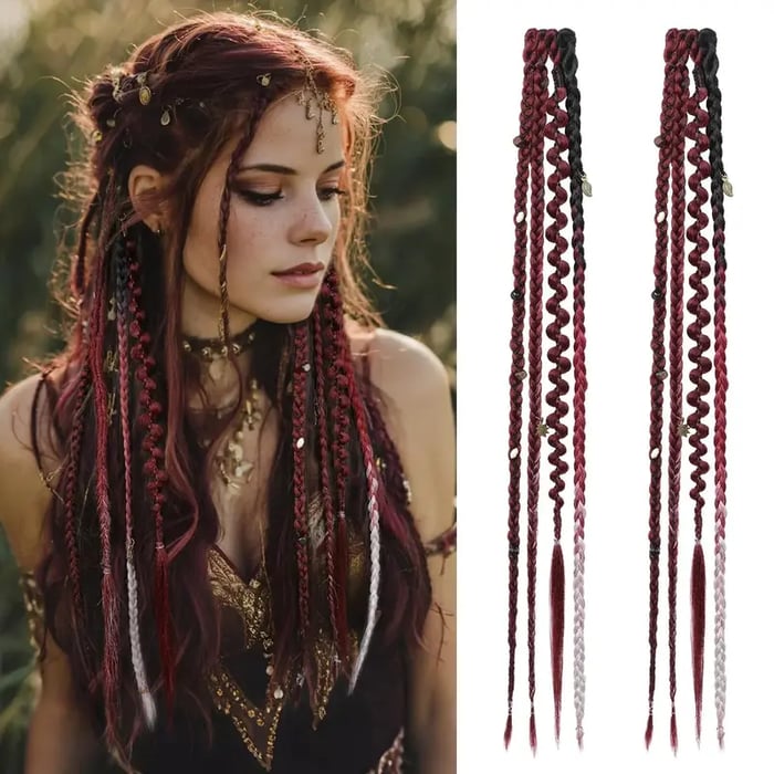 BohoGlow – Beaded Clip-In Braids