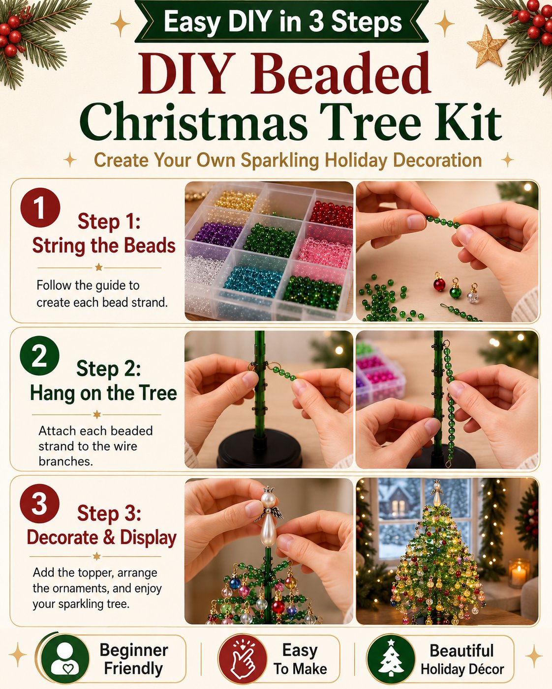 SparkleCraft – Premium DIY Beaded Christmas Tree Kit