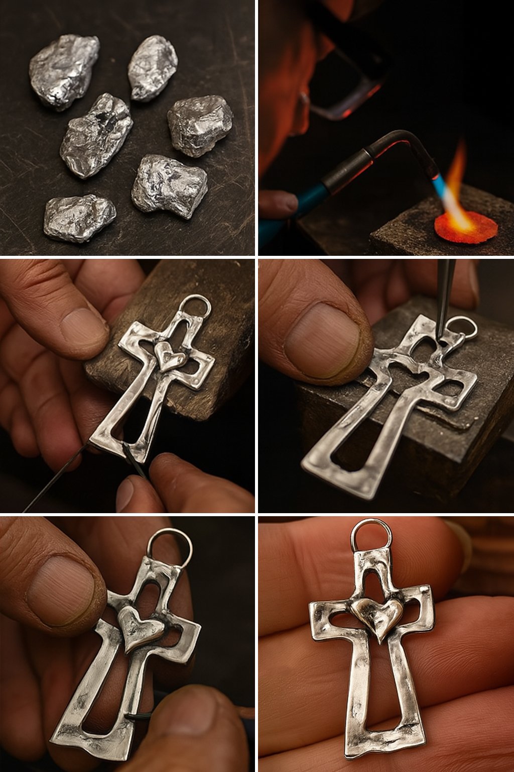DivineEmbrace - Handcrafted Cross Heart of Faith