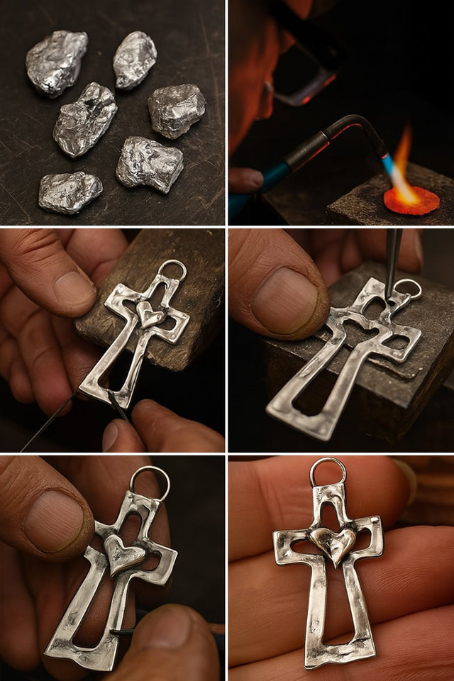 DivineEmbrace - Handcrafted Cross Heart of Faith