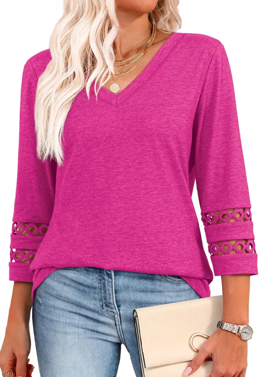 VivaVee | Trendy Long Sleeve V-Neck Tee