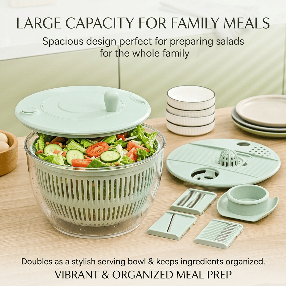 Salad Spinner Chopper Large – 6-Blade Multifunction Kitchen Tool 🥗✨