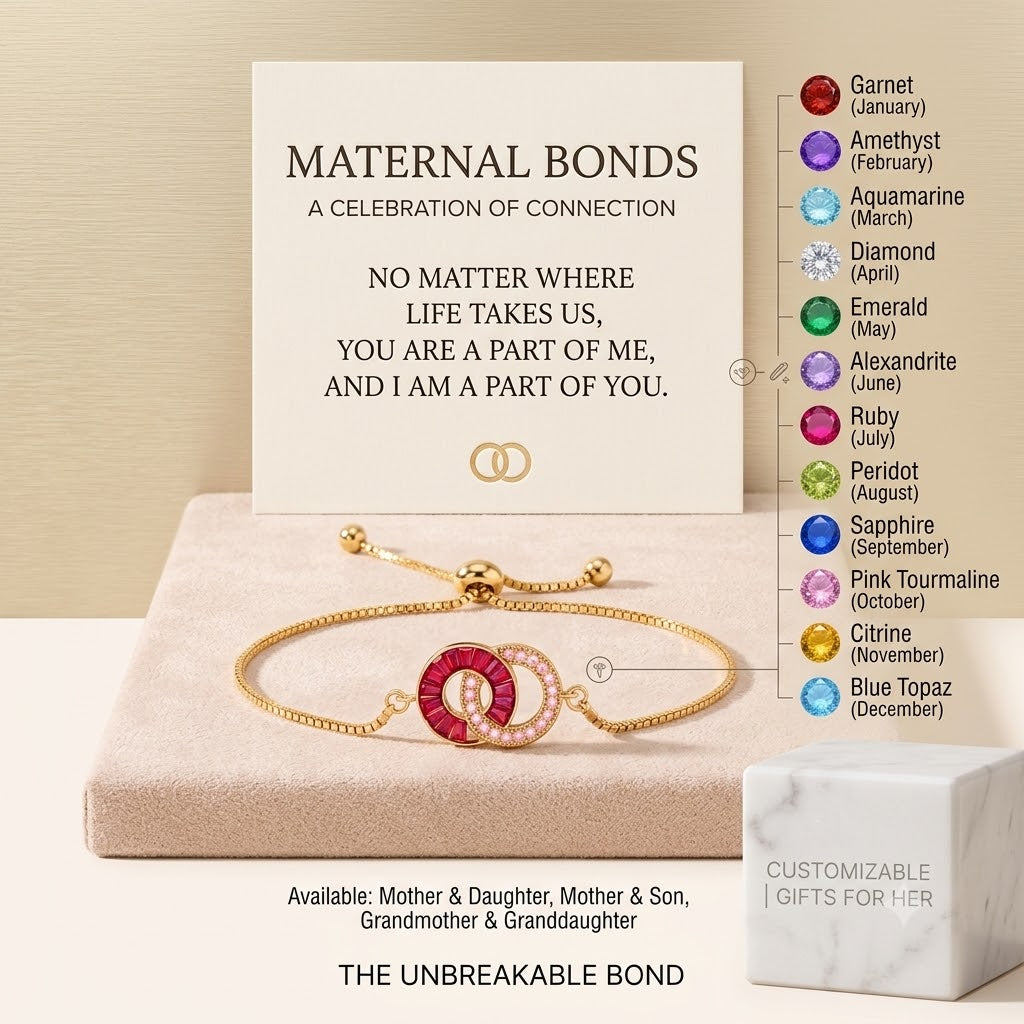 ForeverBond – Custom Two Stone Family Memory Bracelet