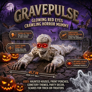 GravePulse – Glowing Red Eyes Crawling Horror Mummy