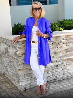 FlowLine – Women’s Long Cotton Swing Shirt Jacket