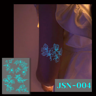🔥Waterproof Blue Luminous Butterfly Tattoo Stickers - Temporary Body Art for Music Festivals & Parties