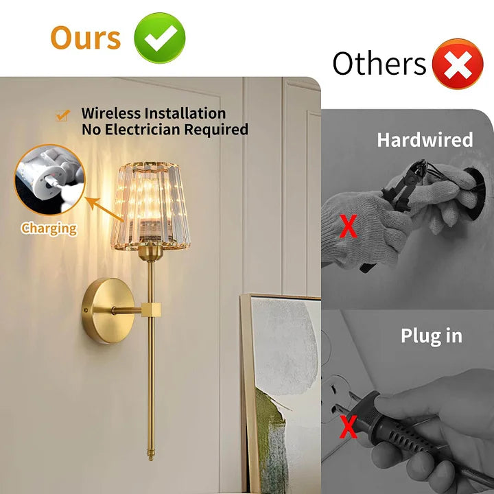 LumiGlow – Wireless Crystal Wall Sconce (2 Packs)