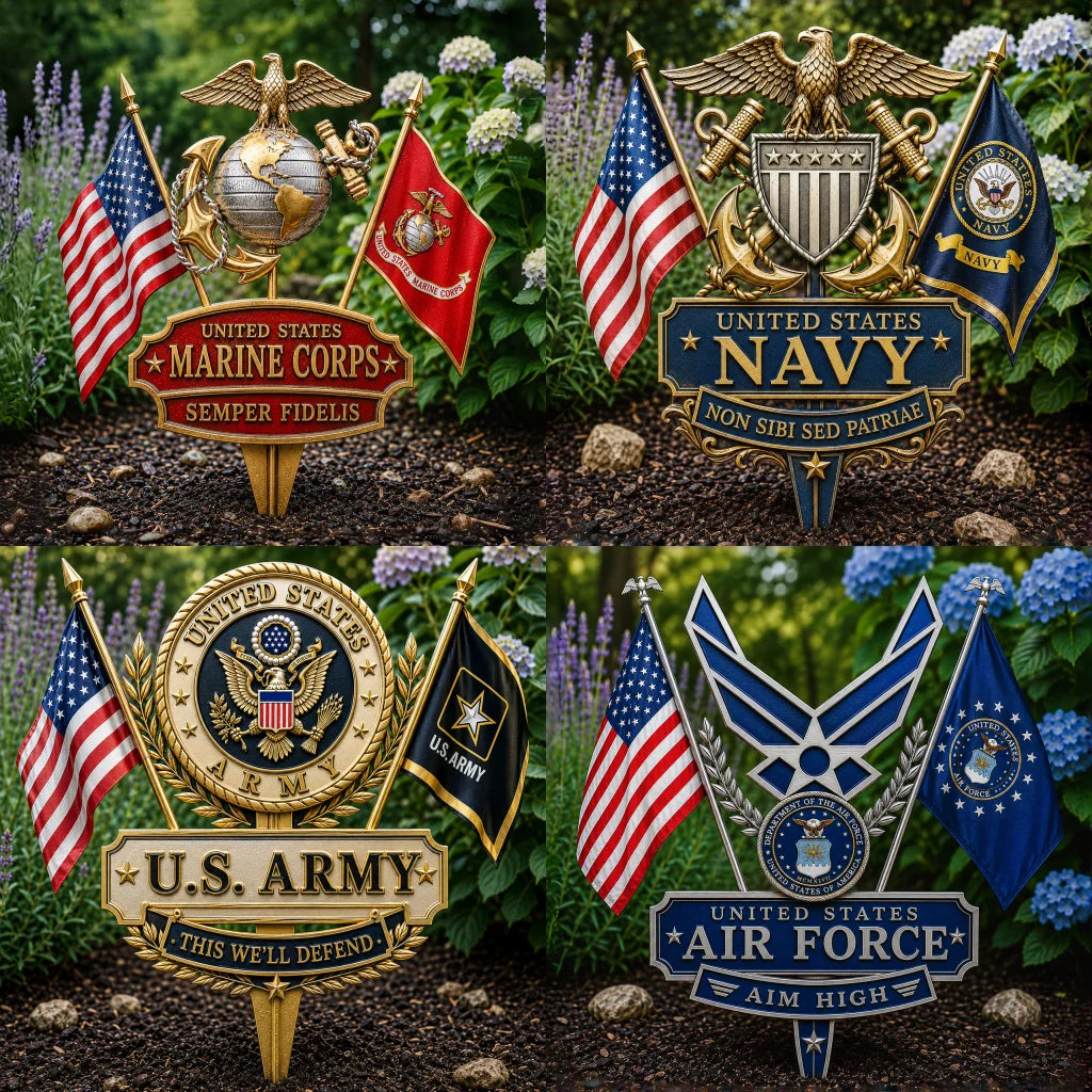 HonorGuard - US Military Branch Tribute Garden Stake Collection 🇺🇸