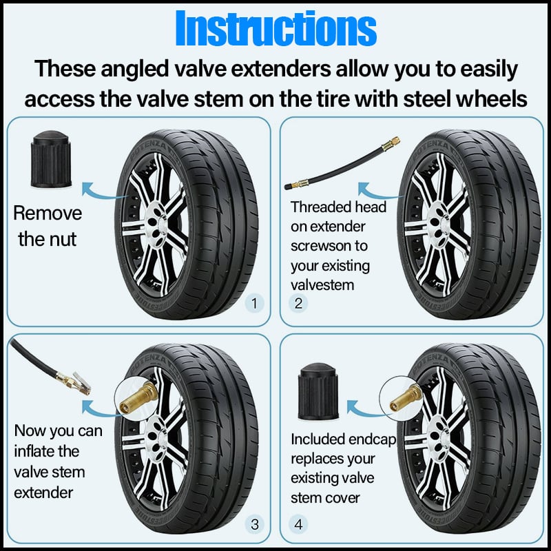 AutoExtend - Universal Tire Valve Extenders