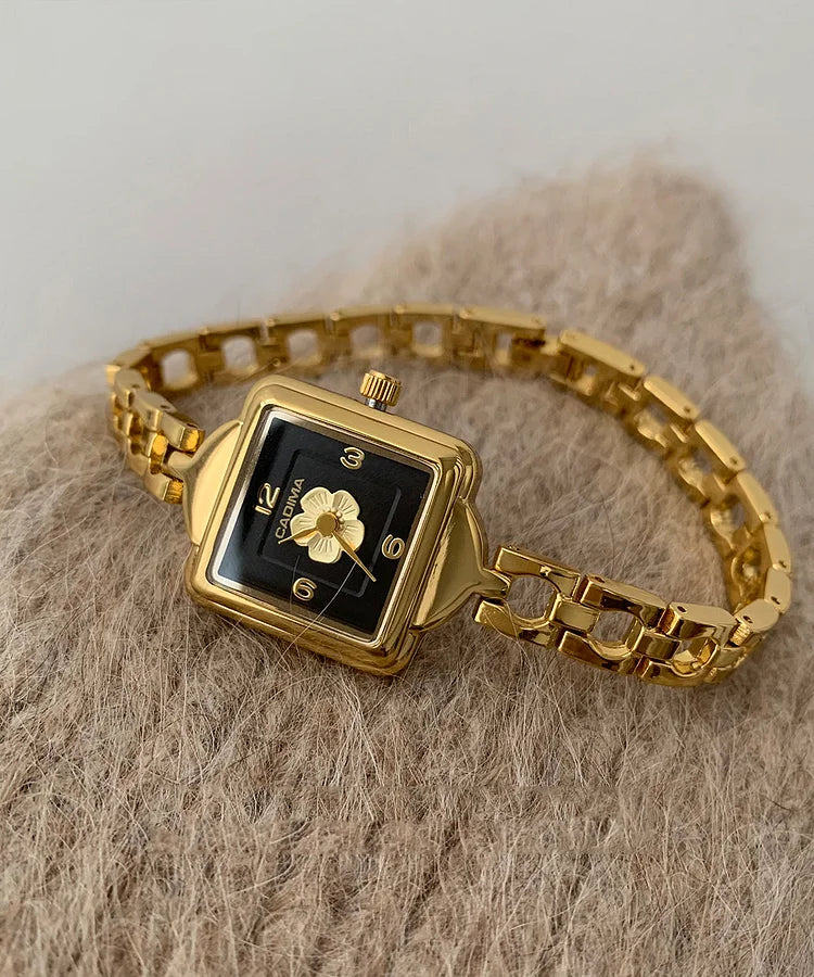 GoldenBloom – Camellia Square Dial Chain Watch