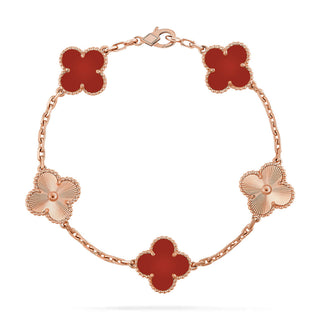 AuraLeaf – Lucky Carnelian Clover Bracelet