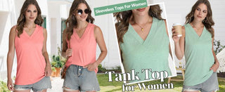 SereneFit - Chic Sleeveless V-Neck Top for Everyday Ease