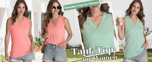 SereneFit - Chic Sleeveless V-Neck Top for Everyday Ease