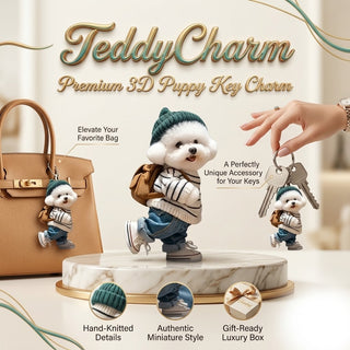 TeddyCharm – Premium 3D Puppy Key Charm