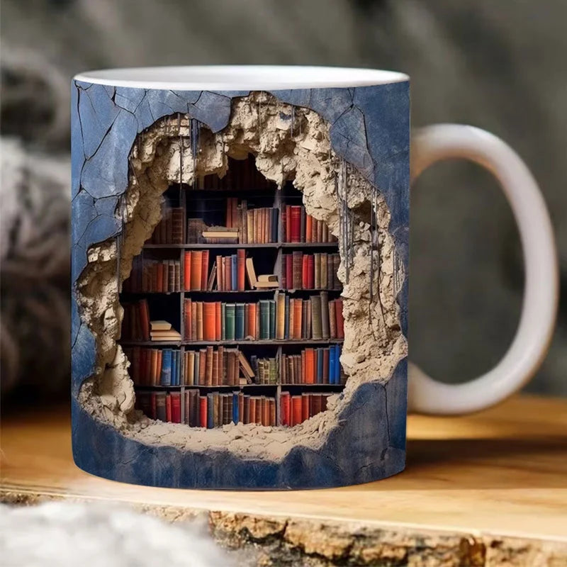 Wall-Incorporated 3D Bookshelves Mug marnetic