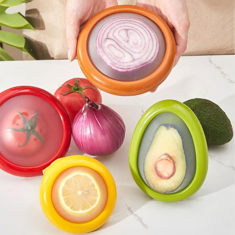 KeepFresh – Reusable Food Lids for Cut Produce (x4)