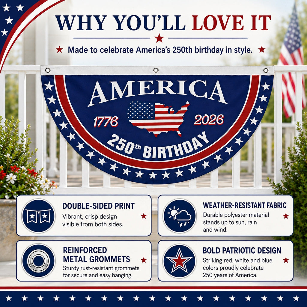 VeteranMade - USA 250 Years Commemorative Banner 🇺🇸