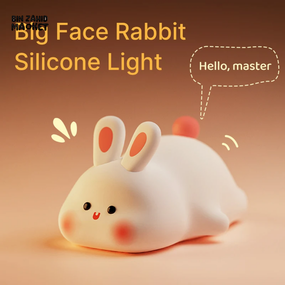 CUTE SILICONE LED NIGHT LIGHT USB RECHARGEABLE TOUCH CONTROL - RABBIT