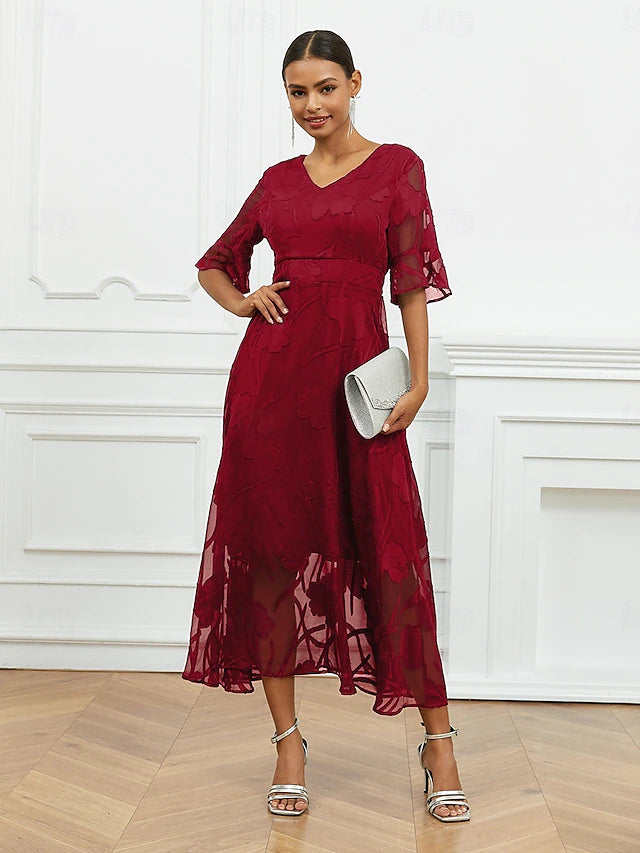 Lunessa | V-Neck Evening Maxi Dress