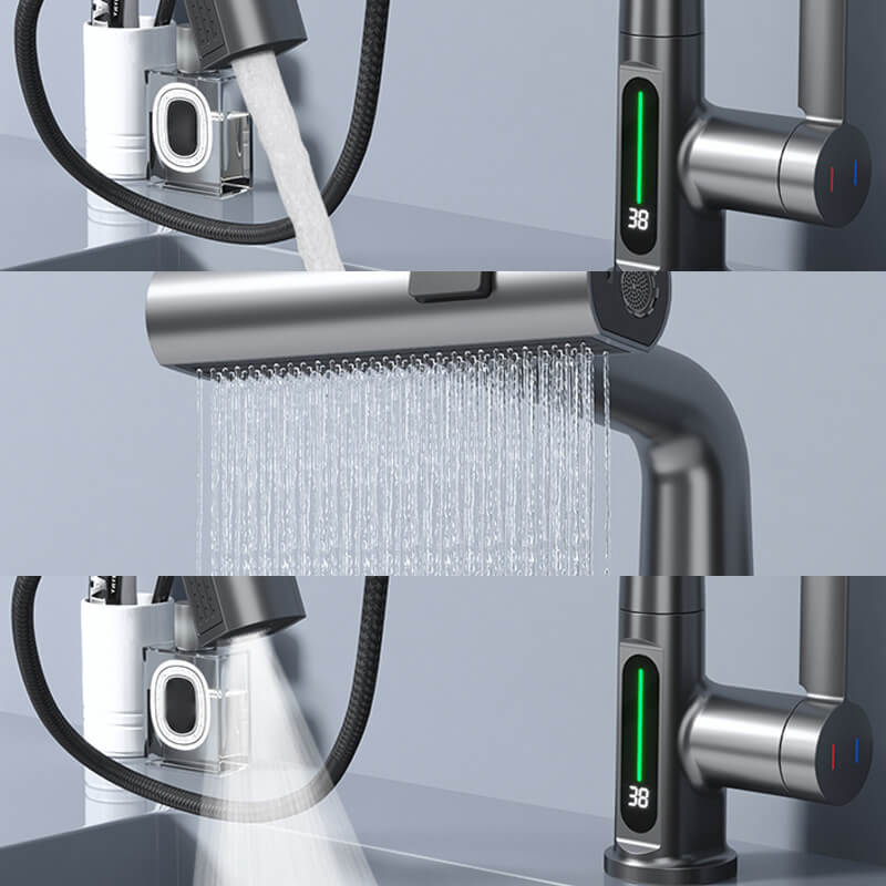AuraStream – Pulling & Lifting Digital Display Faucet