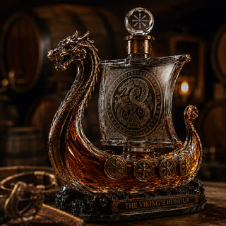NorseLegacy – Crystal Dragon Ship Whiskey Decanter