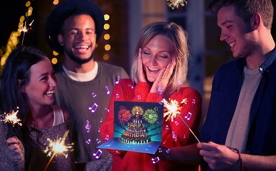 JoyBurst - Interactive Light-Up Birthday Pop-Up Card