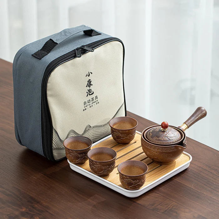 TeaVoyage 360° - The Portable Tea Maker Set with 4 Cups and Travel Bag ...