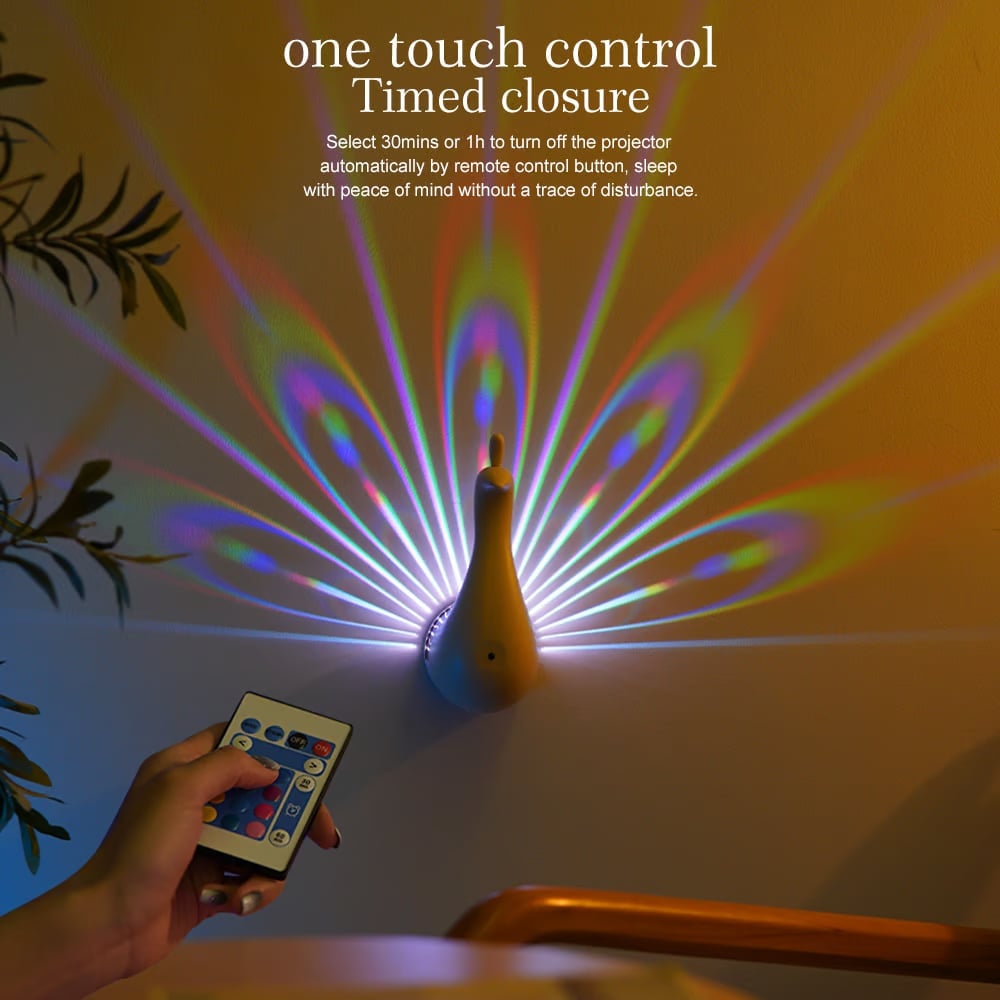 AuraGlow - Stunning Peacock Light Projection