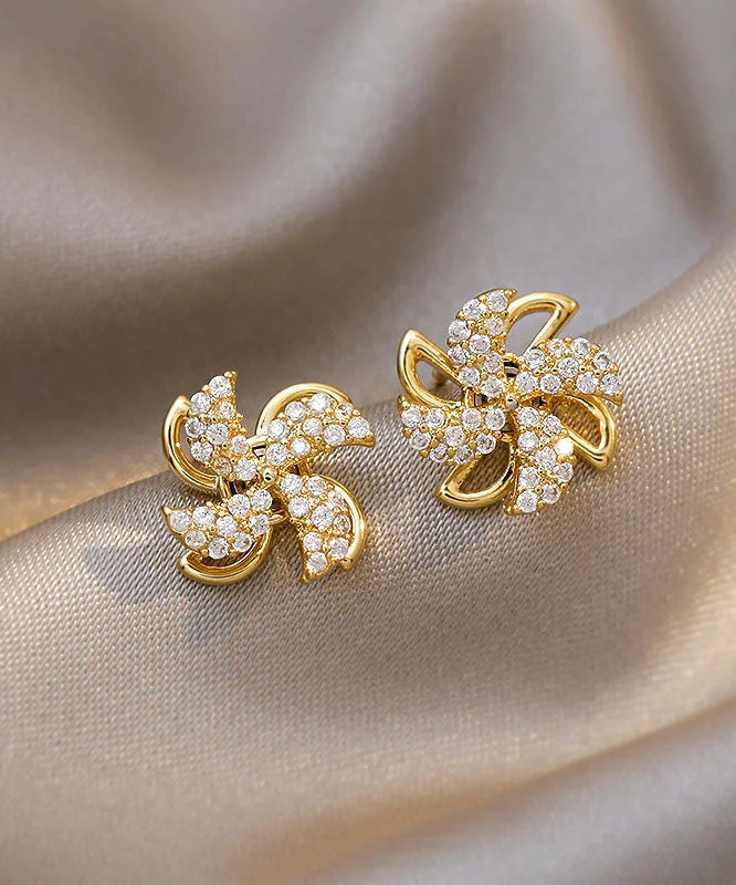 RadiantPetals – Sterling Silver Alloy Floral Drop Earrings