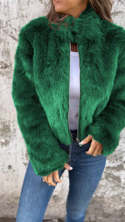 FurEase – Women’s High Collar Fur Casual Jacket