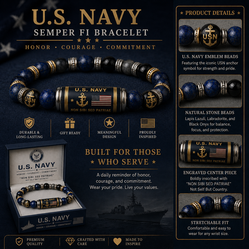 🇺🇸 Last Day Promo: 49% OFF - ⚓U.S. Navy Non Sibi Sed Patriae Tribute Beaded Bracelet