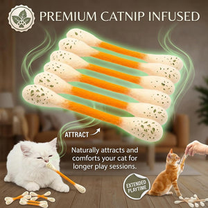 ❤️For happy, healthy, and active indoor cats🐱Swabs Large Size Cat Toys with Catnip