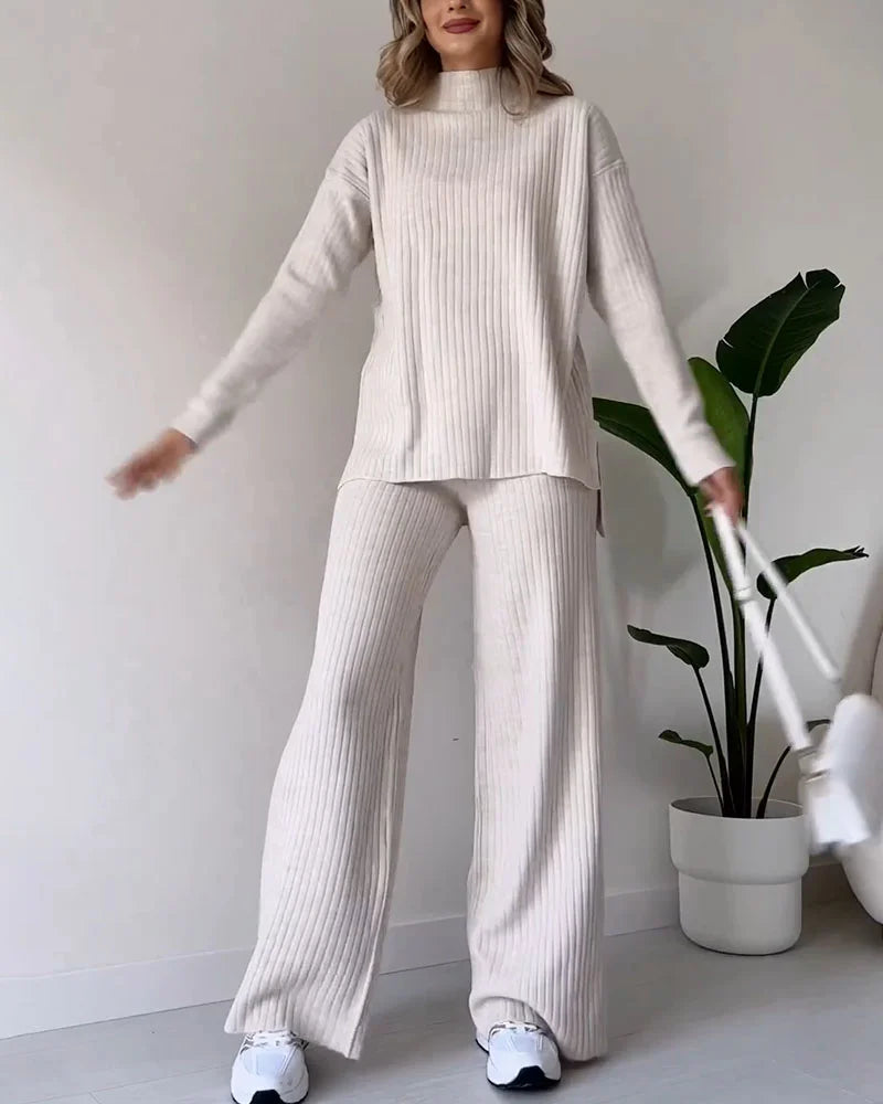 EffortlessChic – Slit Casual Two-Piece Set
