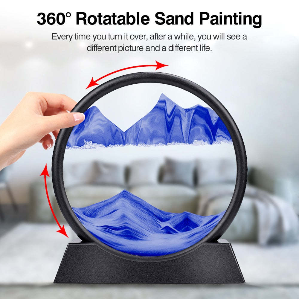 TranquilFlow – 3D Hourglass Sand Scene Gift